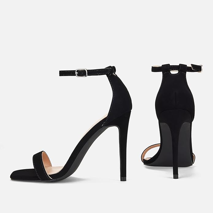 Gift Box Stiletto Heels Square Open Toe Ankle Strap High Heeled Sandals 4 Inch