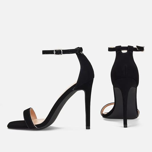 Gift Box Stiletto Heels Square Open Toe Ankle Strap High Heeled Sandals 4 Inch