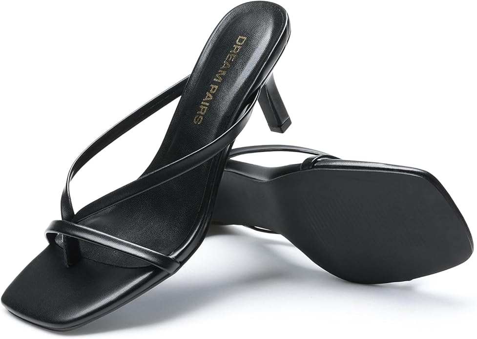 Gift Box Women Flip Flops Kitten Low Heels Open Square Toe Thong Heeled Sandals