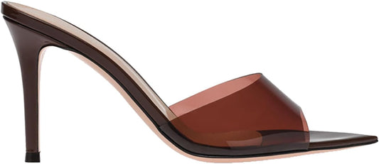 Gift Box Clear Pointed Open Toe Stiletto