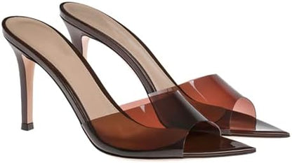 Gift Box Clear Pointed Open Toe Stiletto