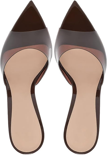 Gift Box Clear Pointed Open Toe Stiletto