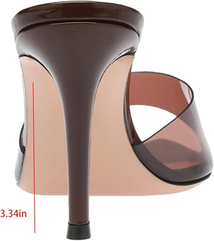 Gift Box Clear Pointed Open Toe Stiletto